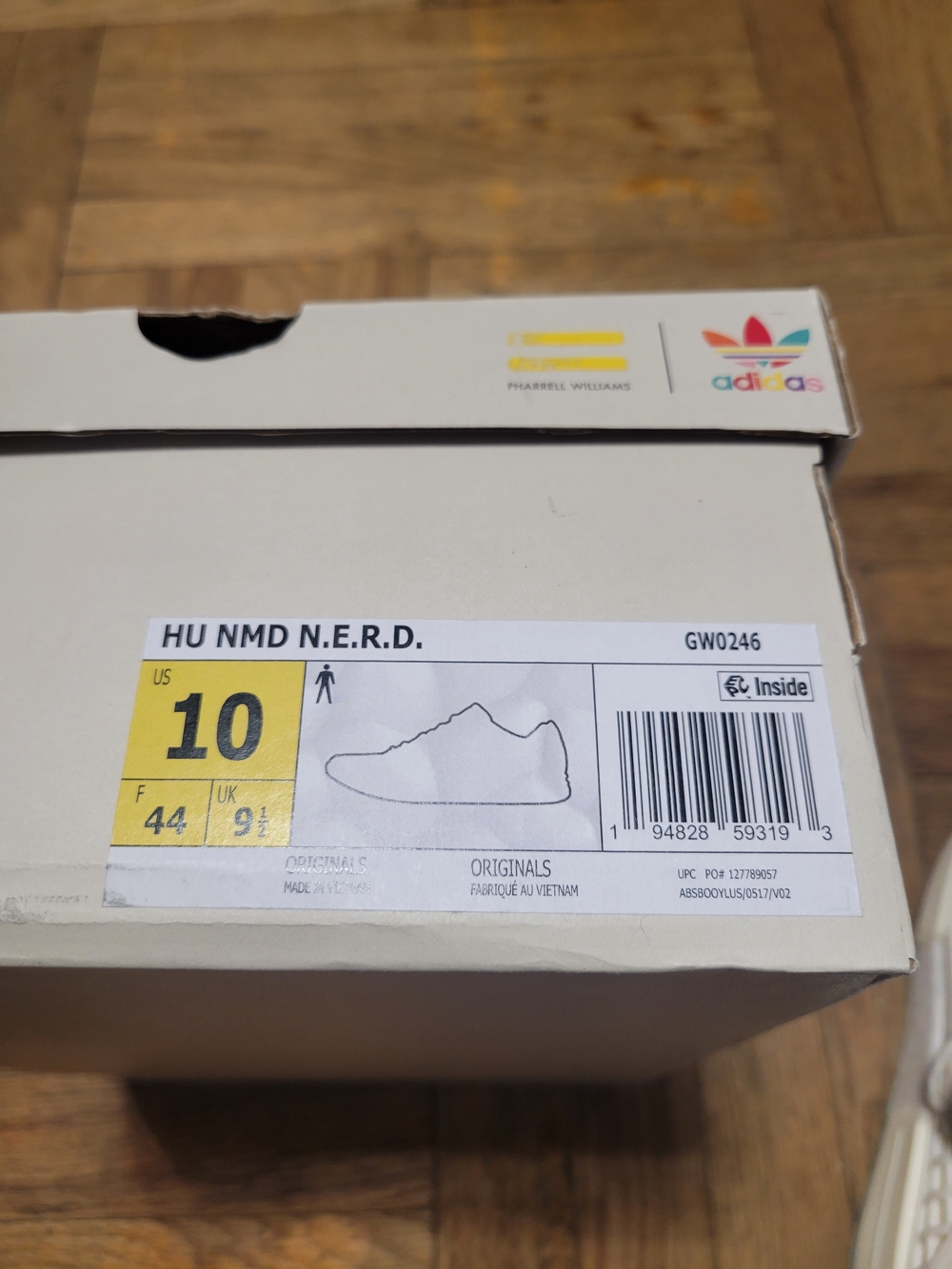 White Pharrell x Adidas NMD Human Race Sneakers Size 10 - Picture 7 of 8